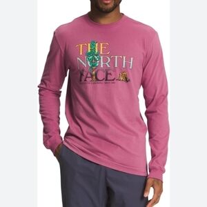 The north face unique print pink long sleeve large T4